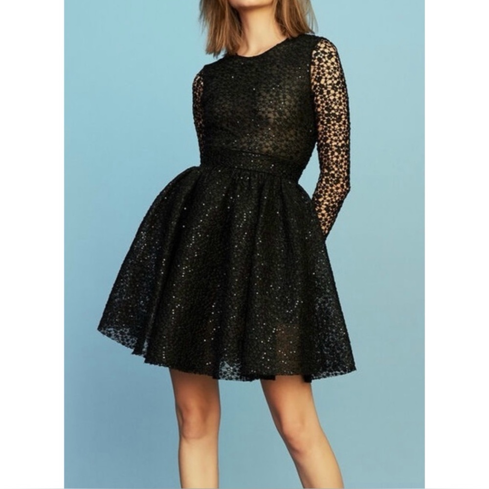 Maje Black Sparkle Mini Dress